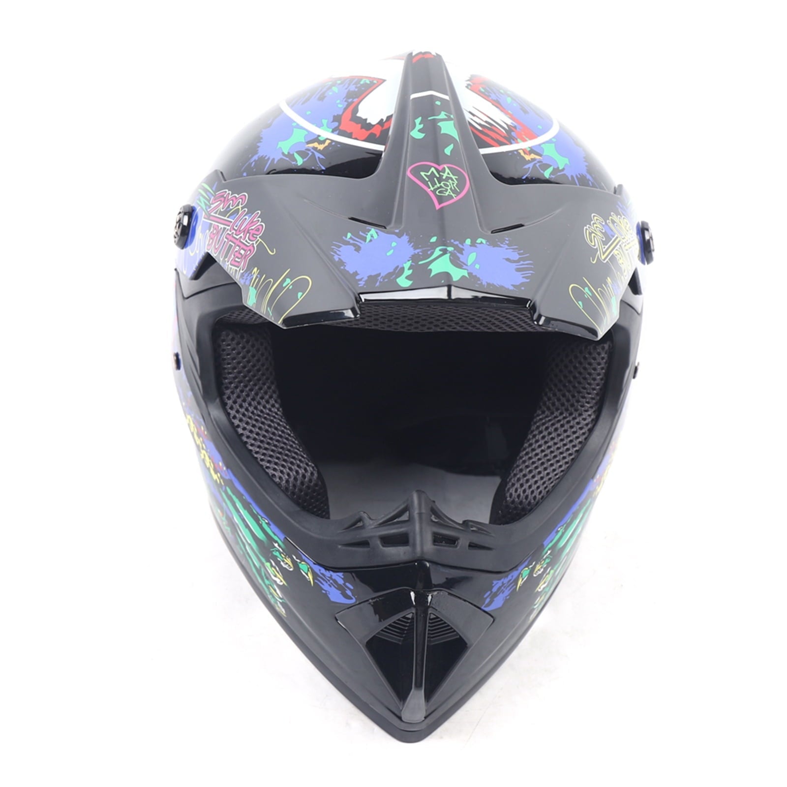 Motorcycle Helmet Set Motocross Helmet Kit Motorcycle Helmet with Gloves Goggles for Motorbike Riders with A Head Circumference During 21.65-22.05in
