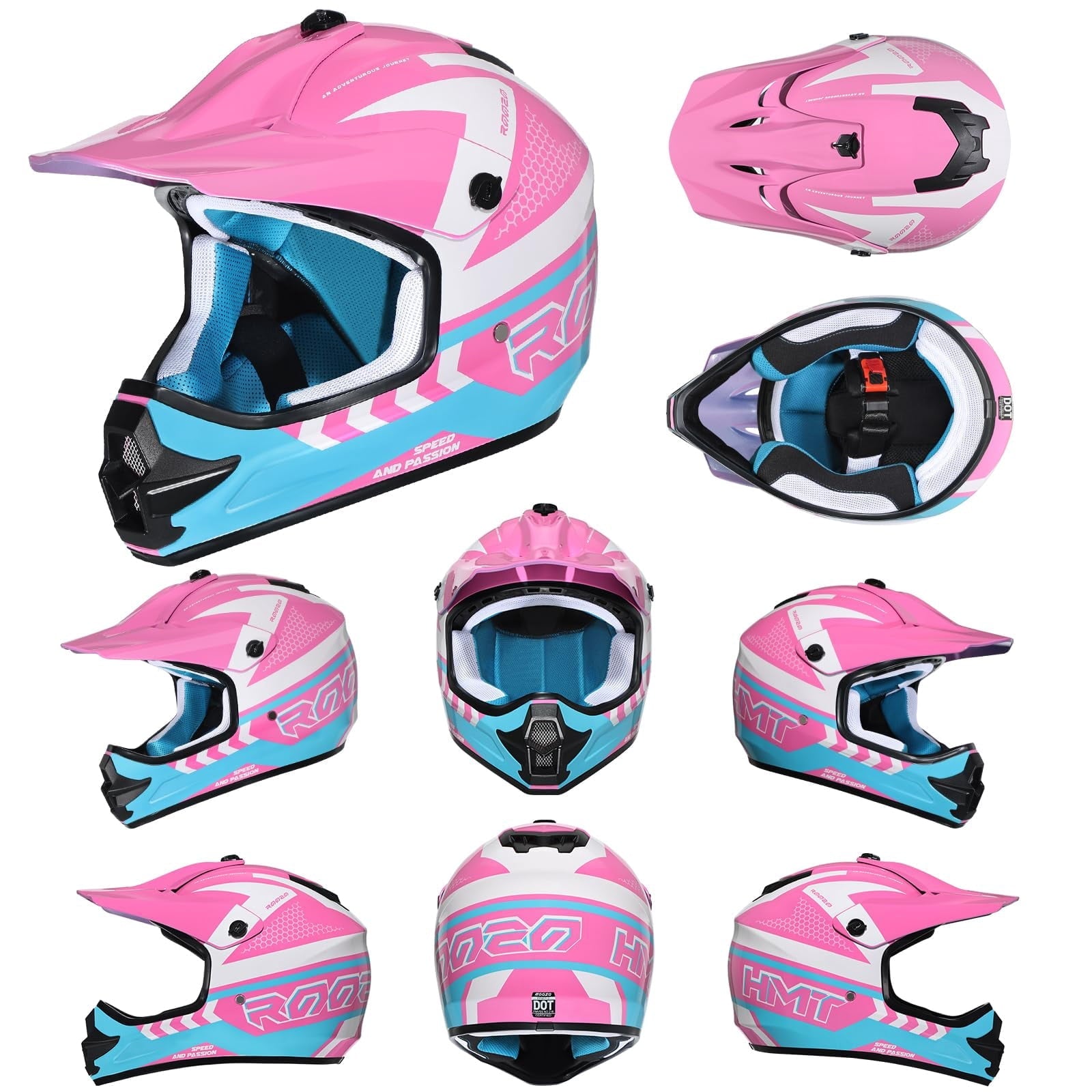 ROOZO Youth Dirt Bike Helmet â€?DOT Certified Full Face Motorcycle Helmet with Goggles & Gloves