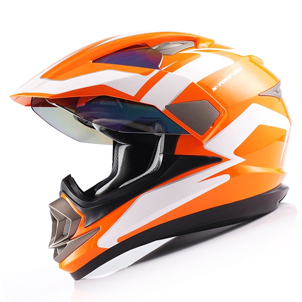 1Storm Dual Sport Helmet Motorcycle Full Face Motocross Off Road Bike HGXP14A Glossy White