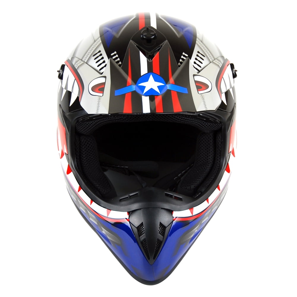 1Storm Adult Motocross Helmet BMX MX ATV Dirt Bike Downhill Mountain Bike Helmet Racing Style HKY_SC09S; Shark Red