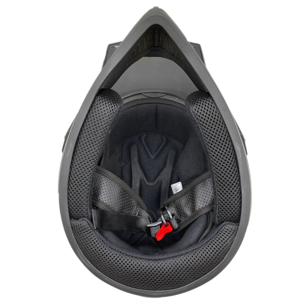 MMG Motorcycle Off-Road Helmet MX ATV Dirt Bike Gloss Black with Goggles (Large) Model 30