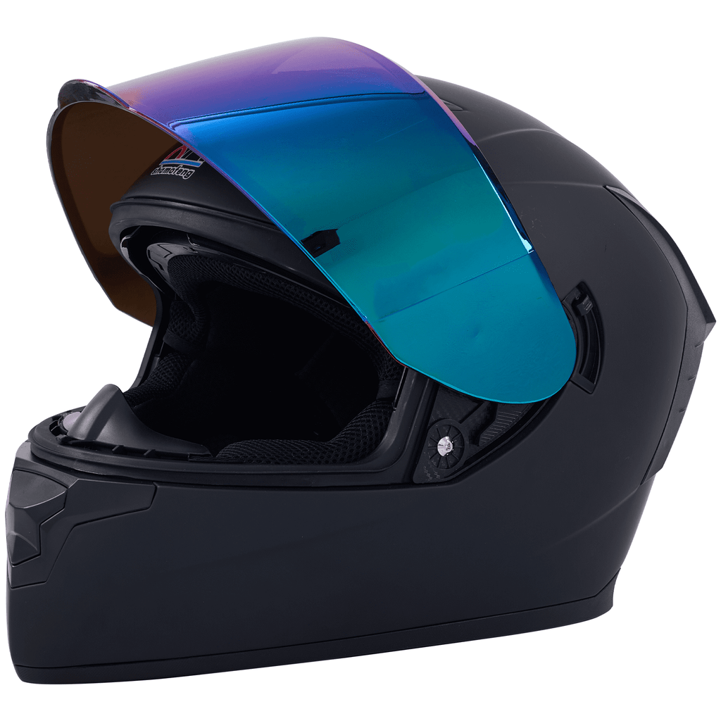 shamofeng Full-Face Adult Motorcycle Helmet, Motocross ATV Offroad Dirt Bike Helmet DOT Approved Matte Black, XL Size