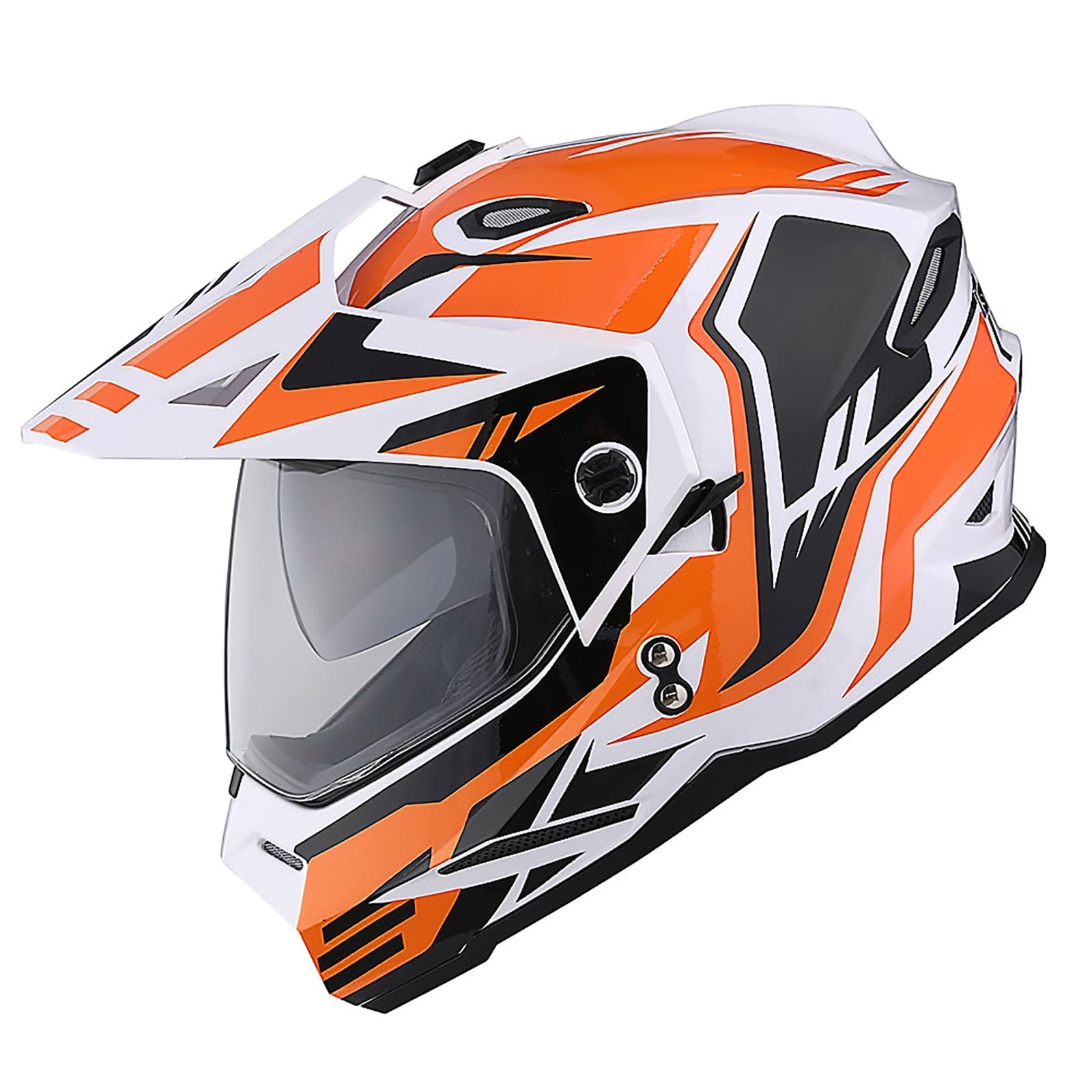 1Storm Dual Sport Motorcycle Motocross Off Road Full Face Helmet Dual Visor HF802 Matt Black + Motorcycle Bluetooth Headset