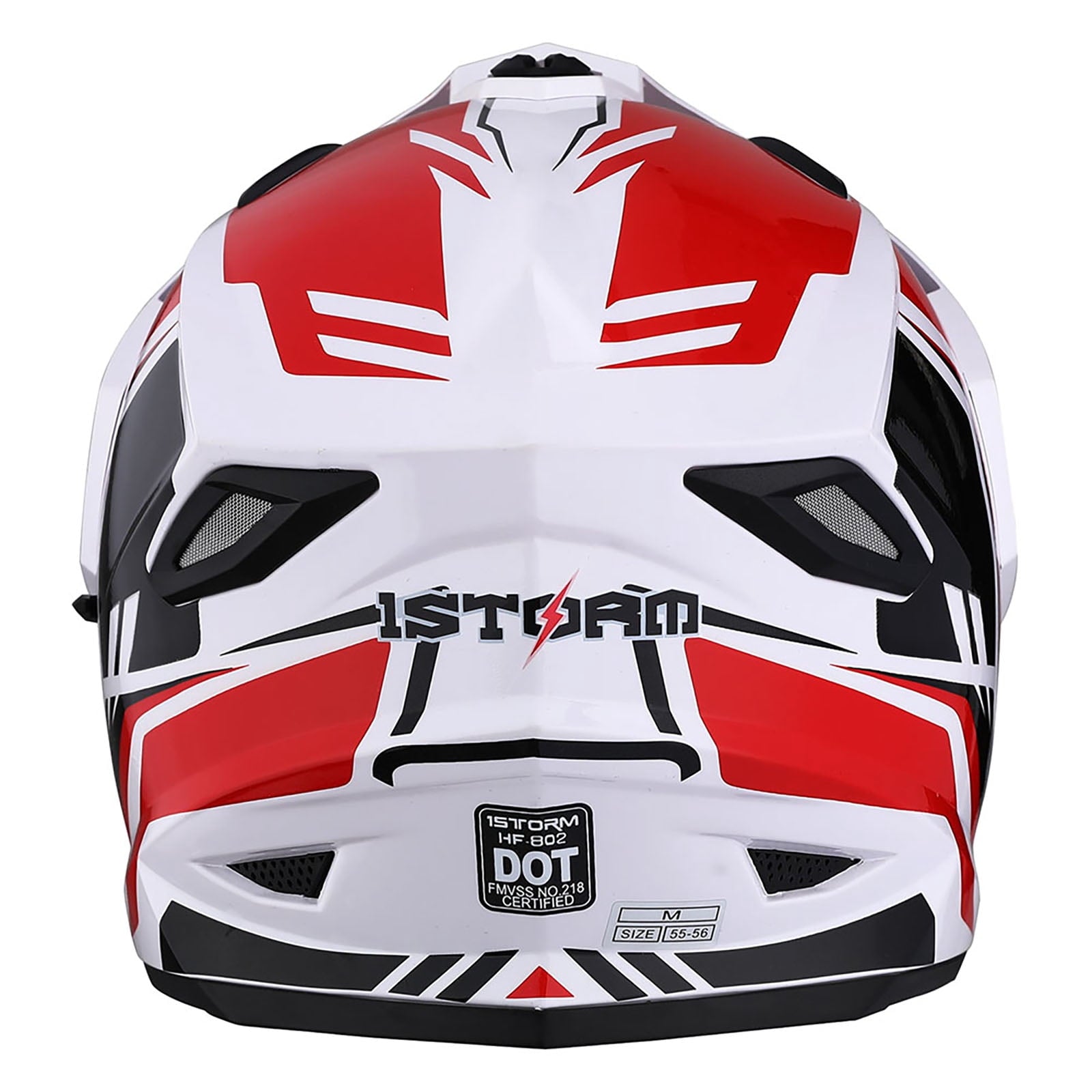 1Storm Youth Kids Dual Sport Dual Visor Motorcycle Motocross Off Road Full Face Helmet HF802Youth Storm Red