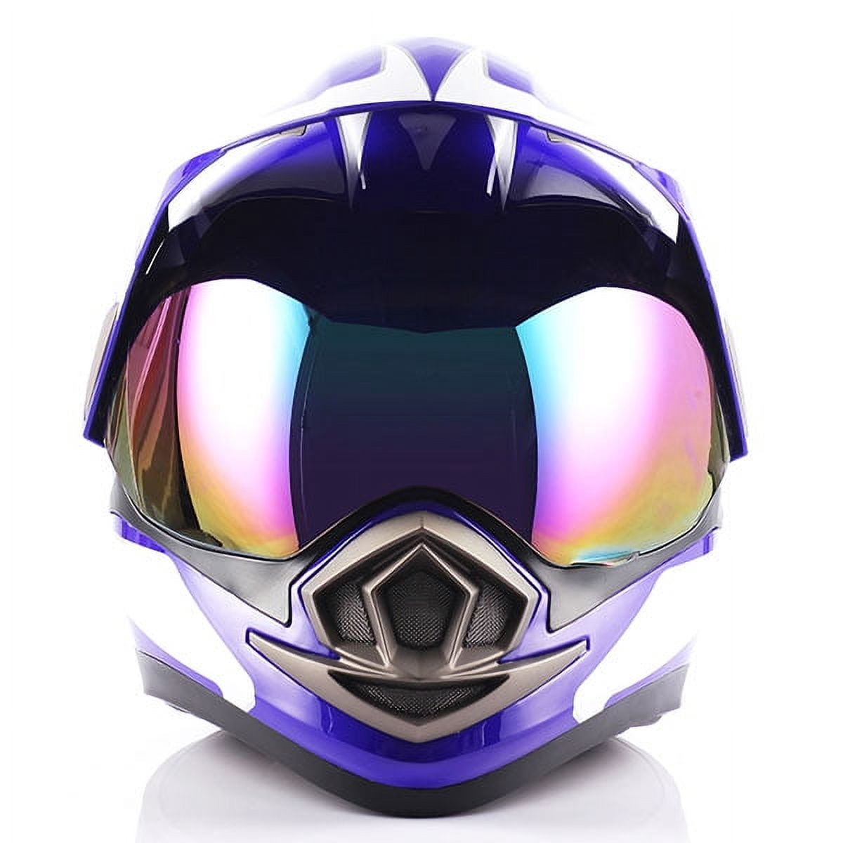 1Storm Dual Sport Helmet Motorcycle Full Face Motocross Off Road Bike HGXP14A Glossy White