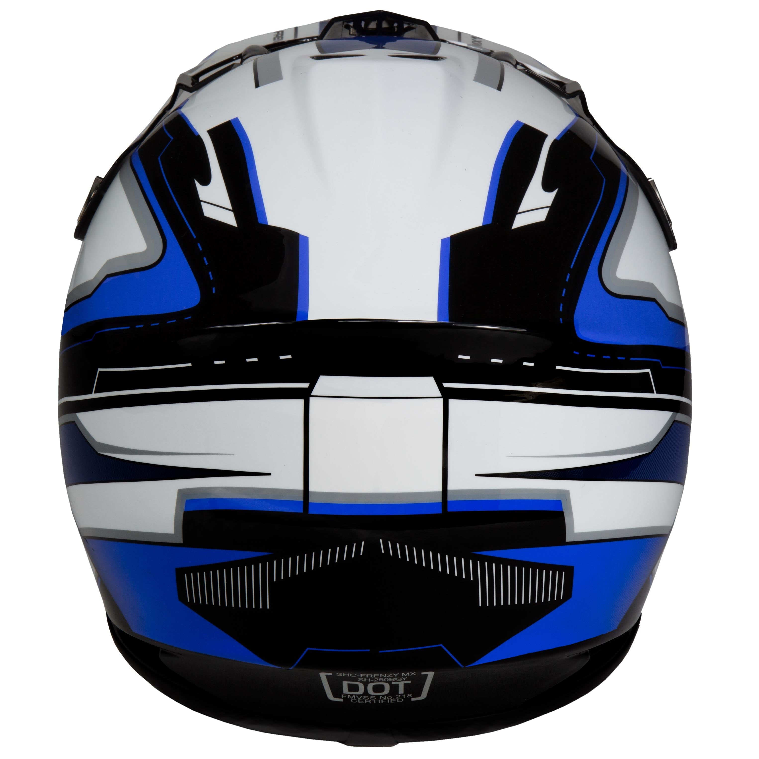 Youth Frenzy MX off Road Dirt Bike Helmet - DOT Approved - Color Blue - Size: Youth Medium