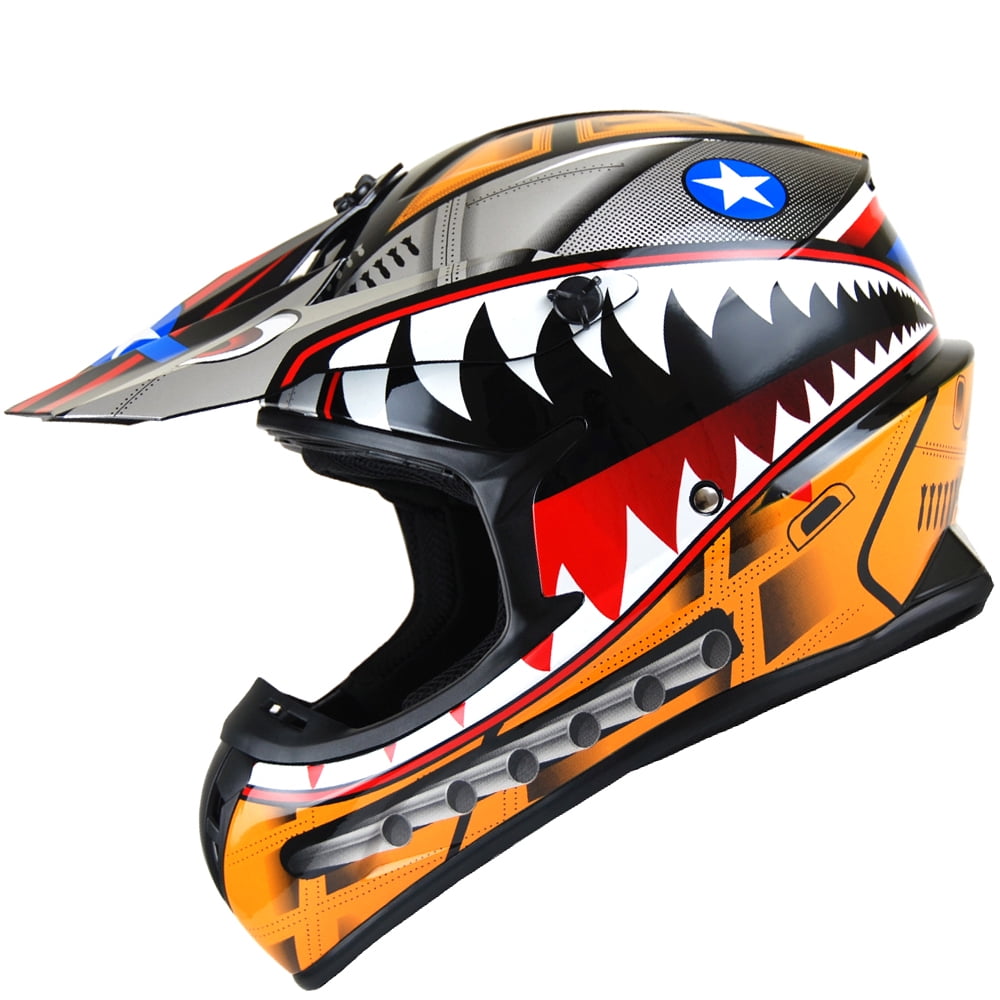 1Storm Adult Motocross BMX MX ATV Dirt Bike Helmet Racing Style SC09SCLS; Shark Pink