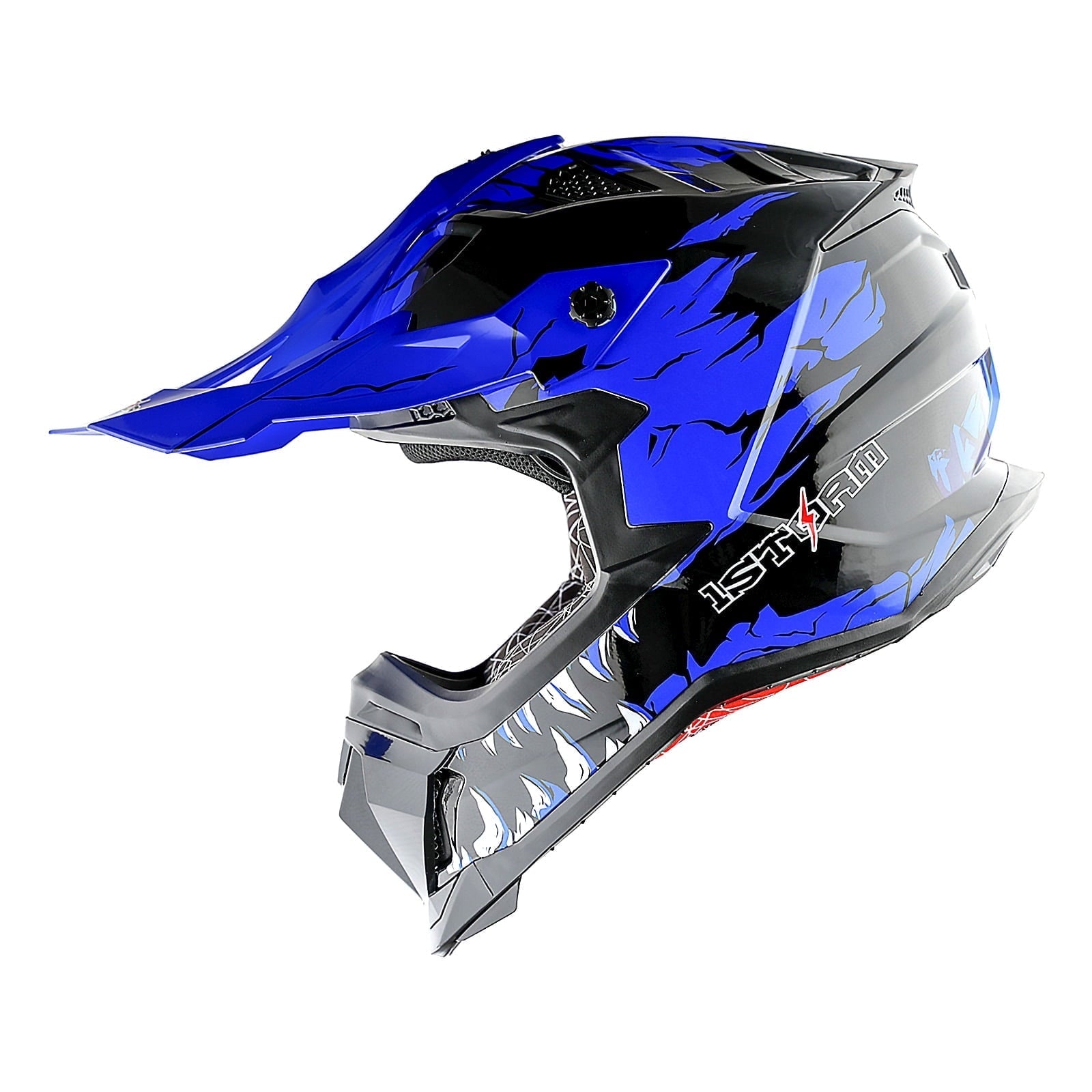 1Storm Adult Motocross Helmet ATV Dirt Bike BMX MX Downhill Mountain Helmet Track Style JH601; Matt Black