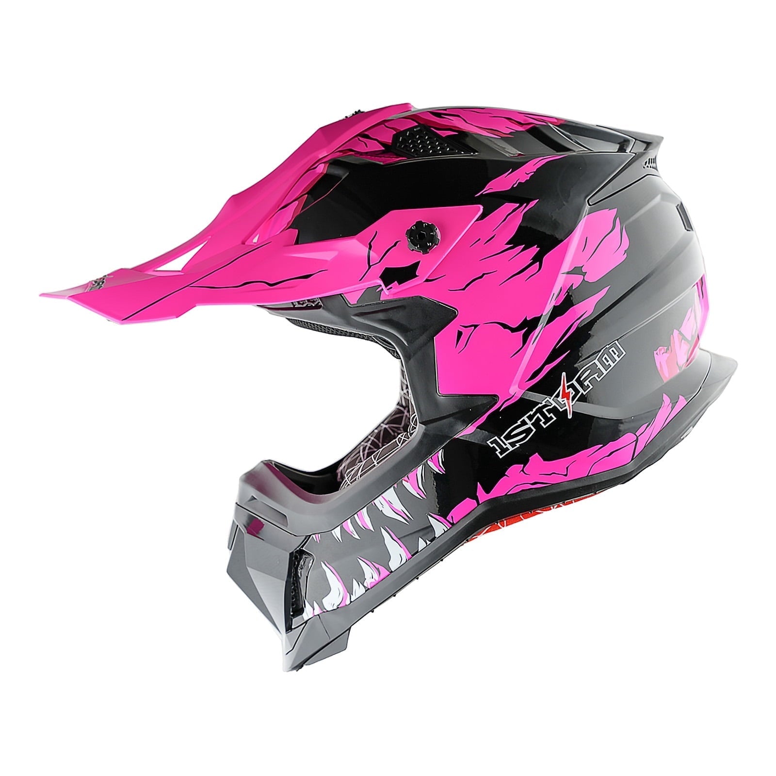 1Storm Adult Motocross Helmet ATV Dirt Bike BMX MX Downhill Mountain Helmet Track Style JH601; Matt Black