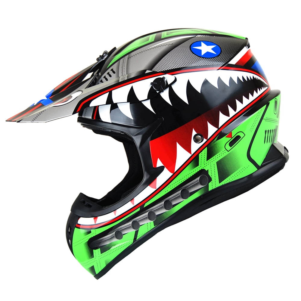 1Storm Adult Motocross Helmet BMX MX ATV Dirt Bike Downhill Mountain Bike Helmet Racing Style HKY_SC09S; Shark Red