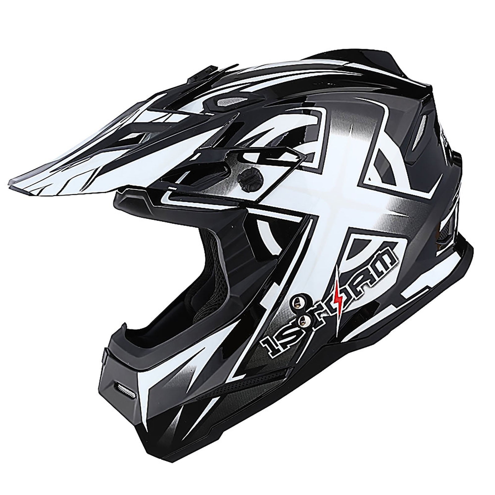 1Storm Adult Motocross Helmet BMX MX ATV Dirt Bike Helmet Racing Style HF801; Sonic Red