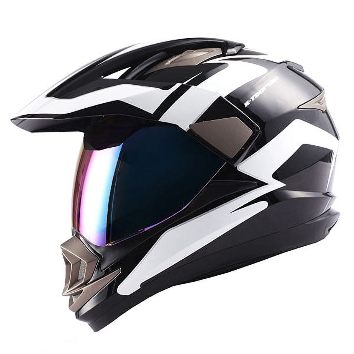 1Storm Dual Sport Helmet Motorcycle Full Face Motocross Off Road Bike HGXP14A Glossy White