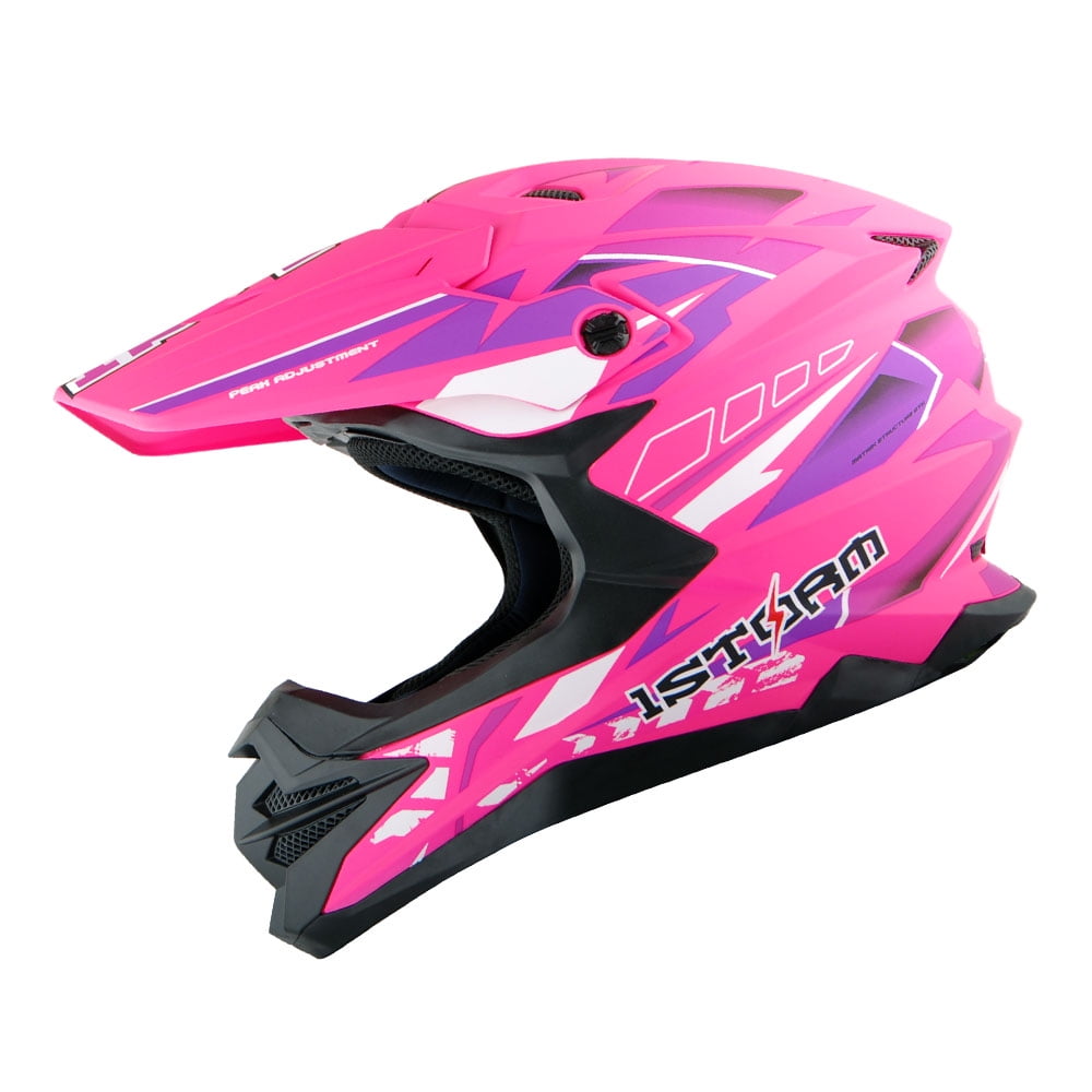 1Storm Motocross Adult Helmet Downhill Mountain Bike Helmet BMX MX ATV Dirt Bike Storm Style HF803; Storm Black