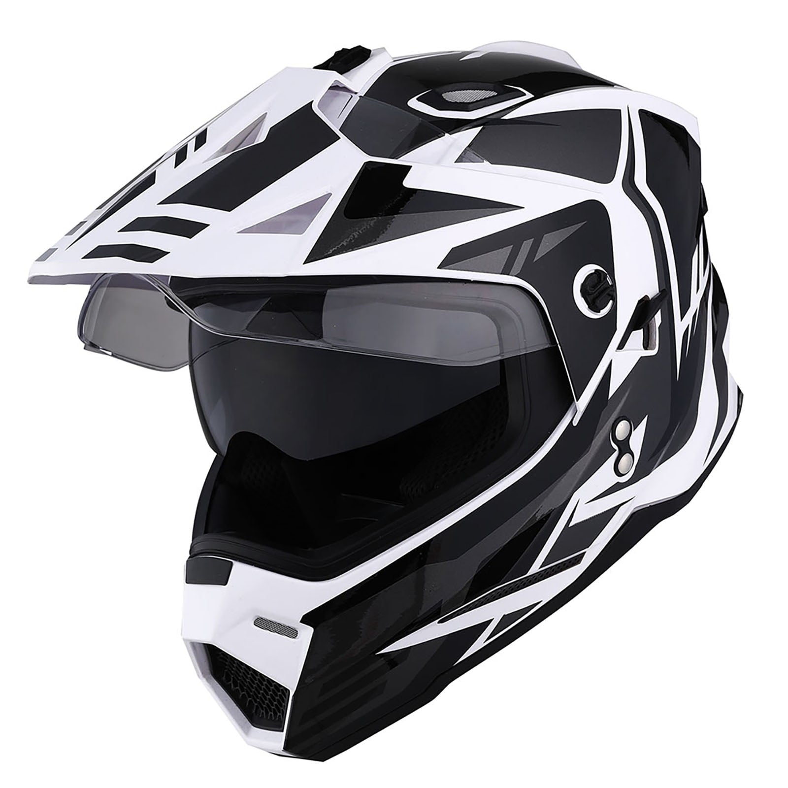 1Storm Youth Kids Dual Sport Dual Visor Motorcycle Motocross Off Road Full Face Helmet HF802Youth Storm Red