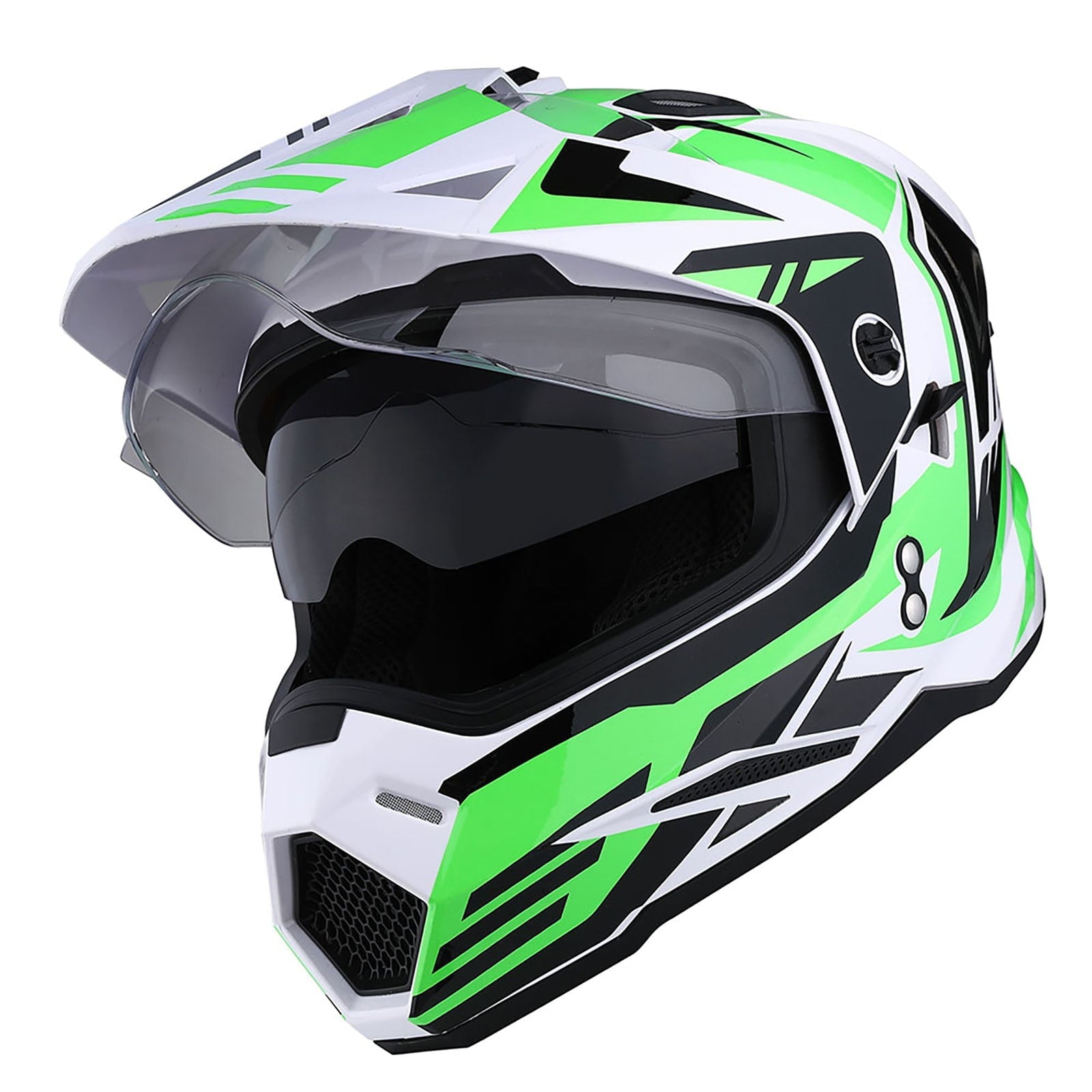 1Storm Youth Kids Dual Sport Dual Visor Motorcycle Motocross Off Road Full Face Helmet HF802Youth Storm Red