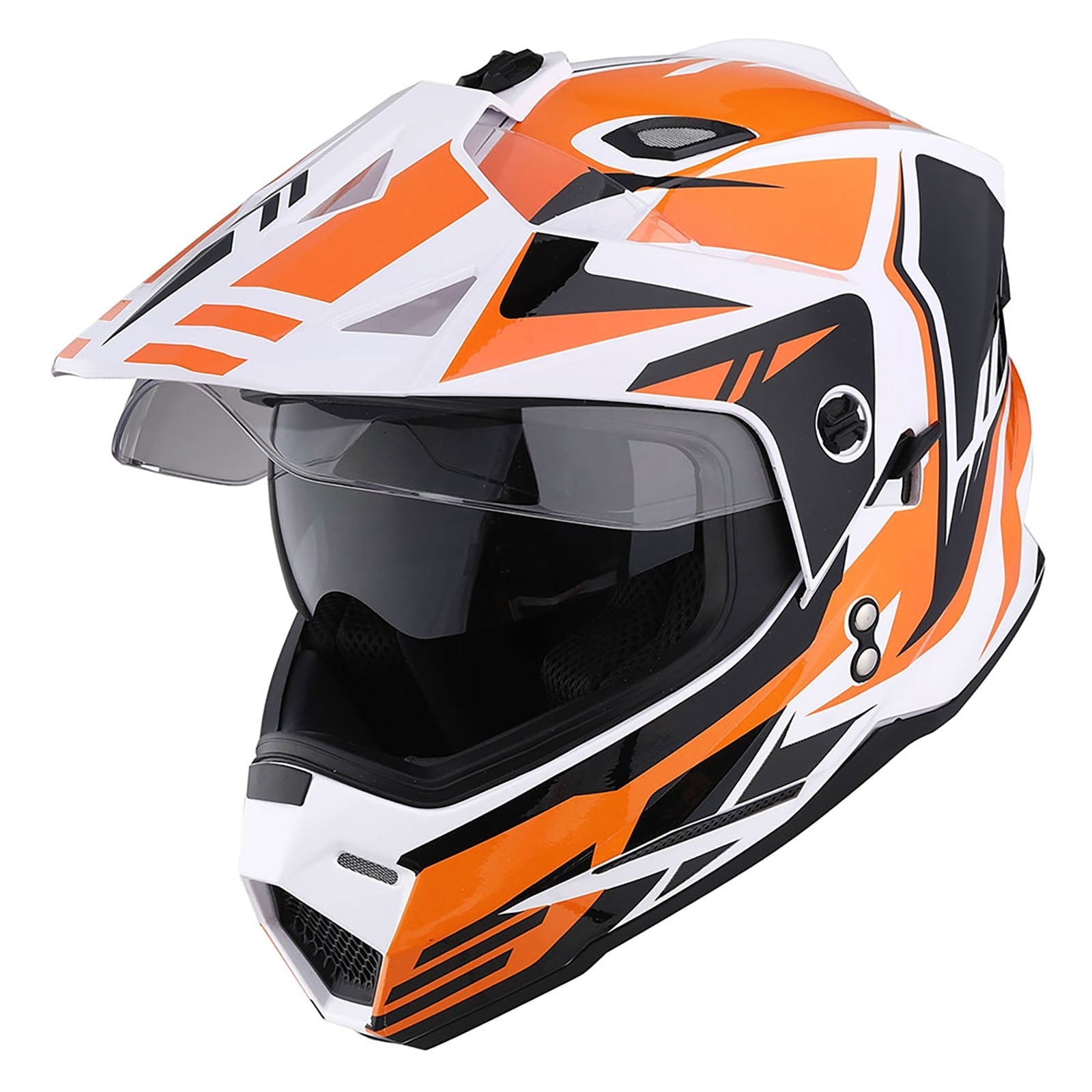 1Storm Youth Kids Dual Sport Dual Visor Motorcycle Motocross Off Road Full Face Helmet HF802Youth Storm Red