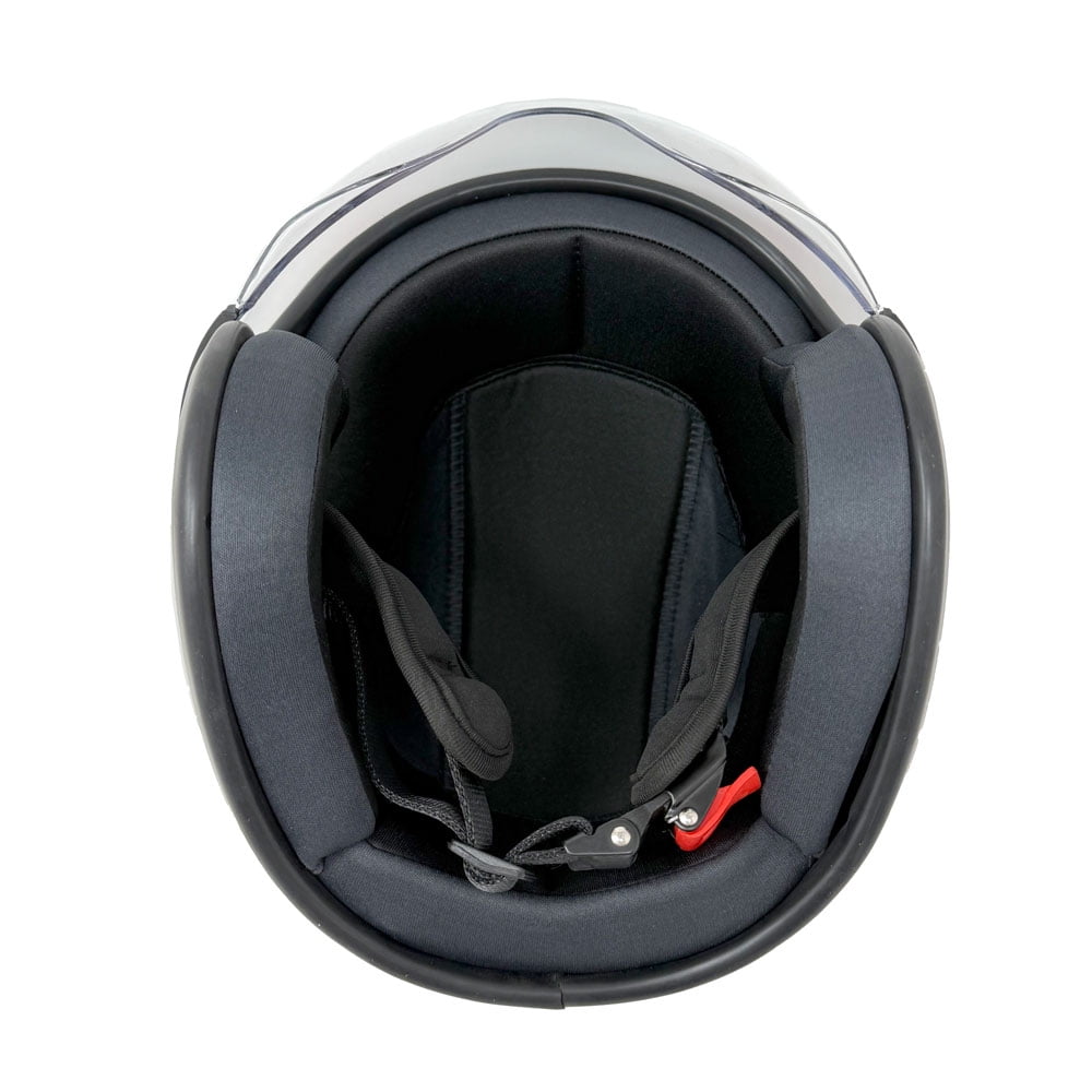 MMG Adult Motorcycle Helmet, Open Face Flip Up Visor DOT - Black/Red Graph (XL)