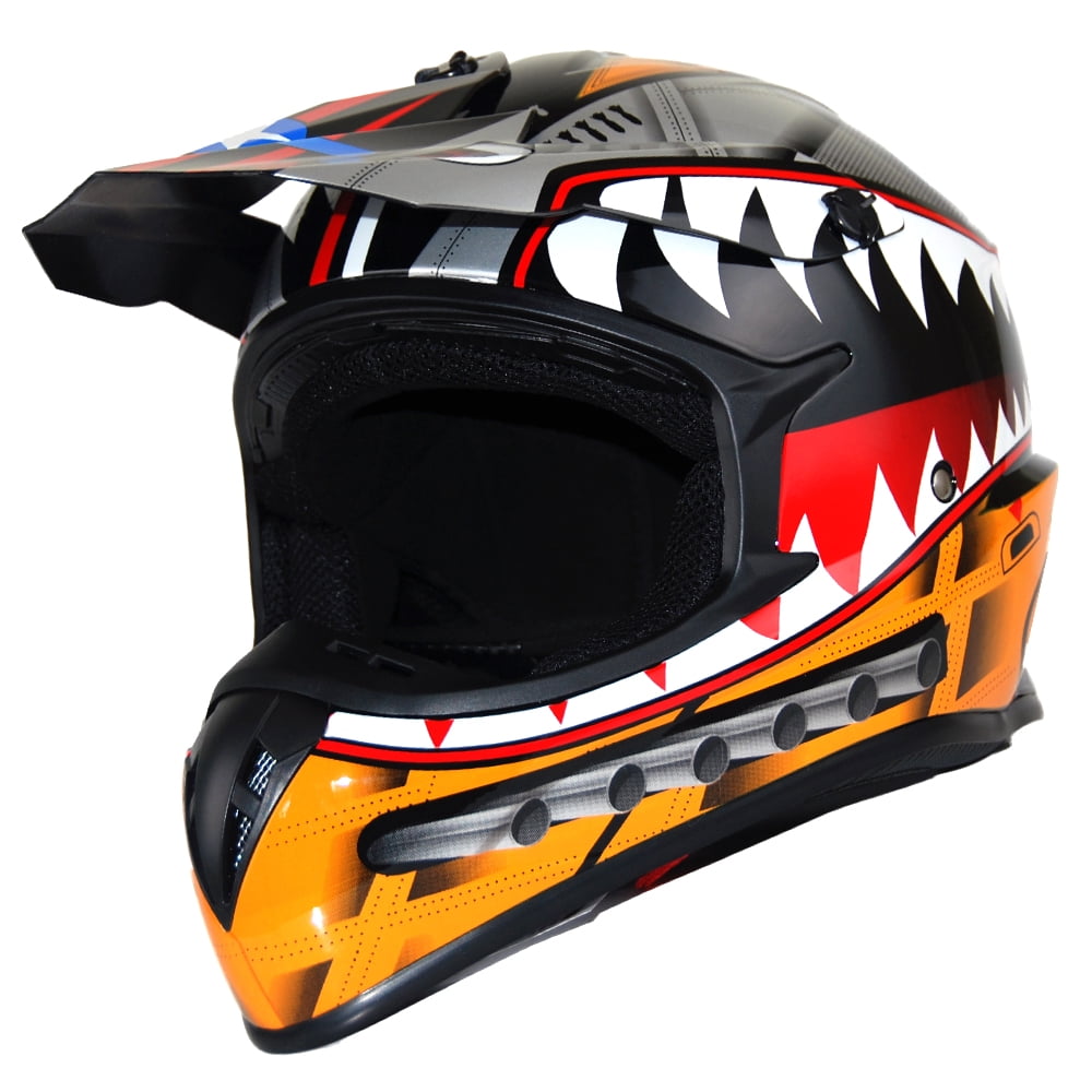 1Storm Adult Motocross Helmet BMX MX ATV Dirt Bike Downhill Mountain Bike Helmet Racing Style HKY_SC09S; Shark Red