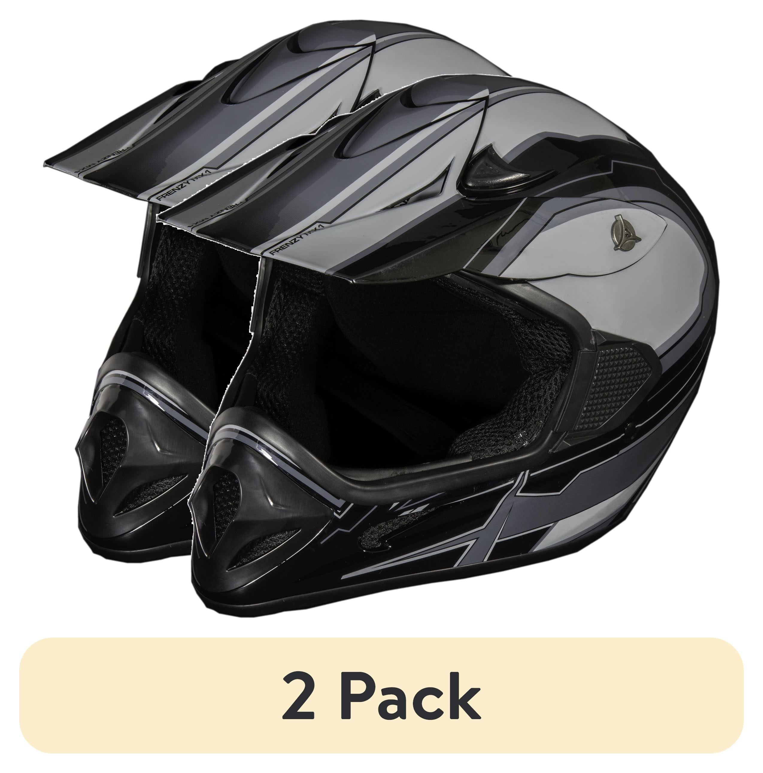 (2 pack) Fuel Helmets Adult Frenzy Off Road Helmet Blk/gry Xl