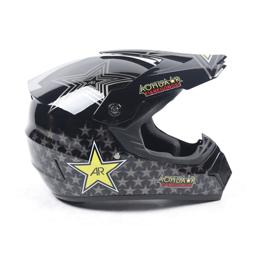 DOT Motorcycle Helmet for Adult, Motorcycle Helmet with Goggles & Gloves for Motocross Off-Road Racing ATV Dirt Bike