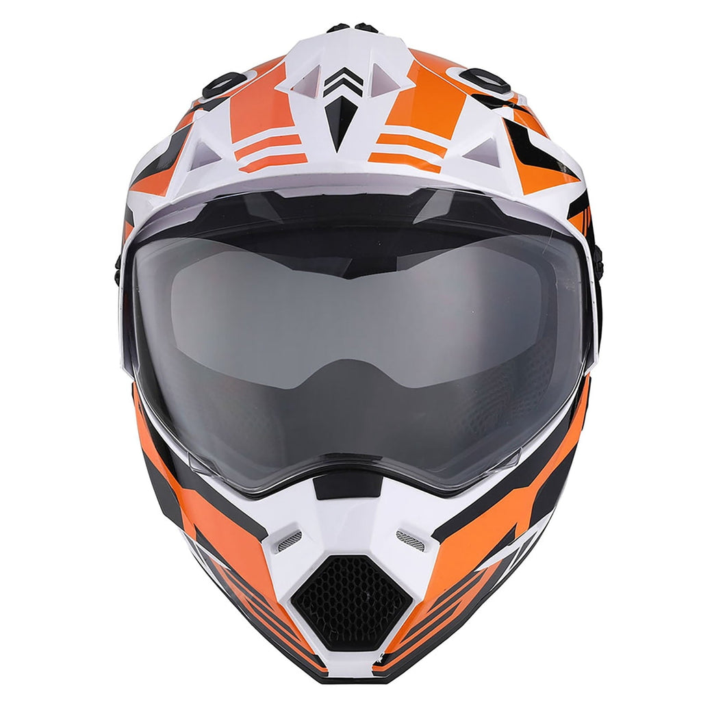 1Storm Youth Kids Dual Sport Dual Visor Motorcycle Motocross Off Road Full Face Helmet HF802Youth Storm Red
