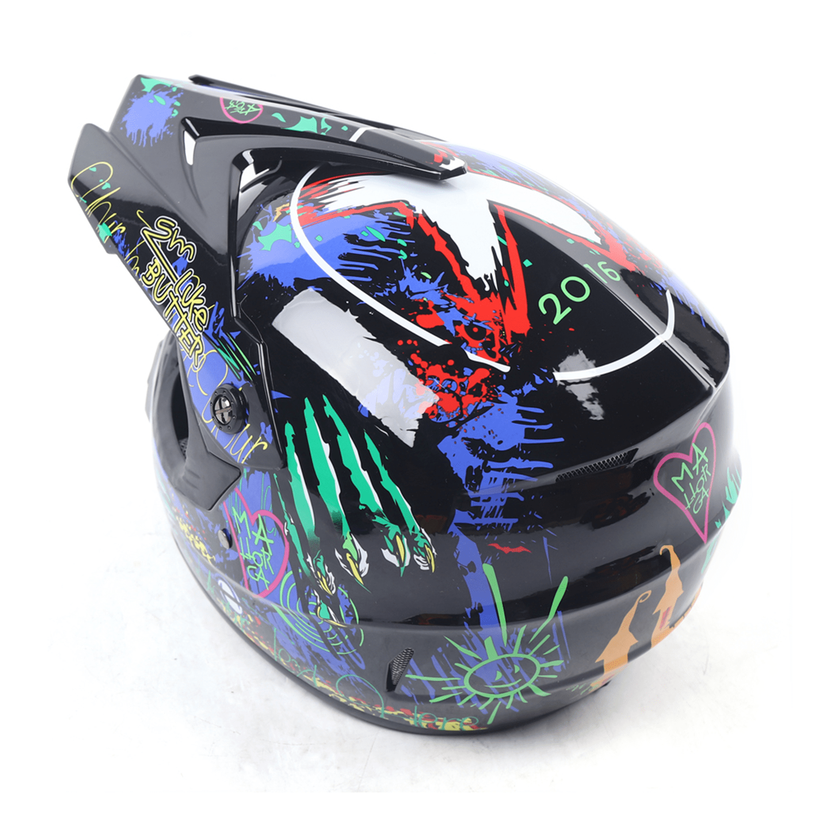 Youth Offroad Gear Combo Black ABS Plastic Matte Motocross Impact Resistant Helmet