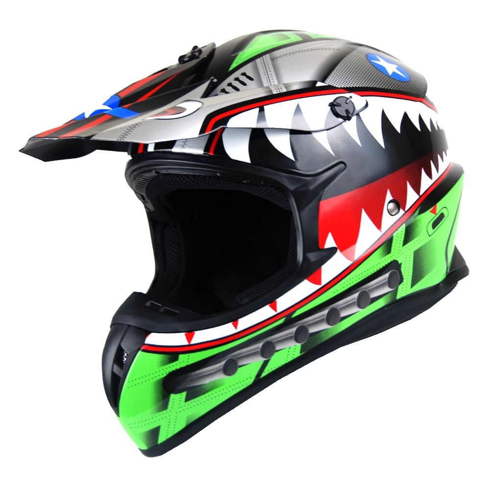1Storm Adult Motocross Helmet BMX MX ATV Dirt Bike Downhill Mountain Bike Helmet Racing Style HKY_SC09S; Shark Red