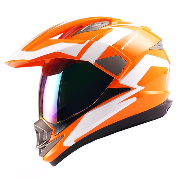 1Storm Dual Sport Helmet Motorcycle Full Face Motocross Off Road Bike HGXP14A Glossy White