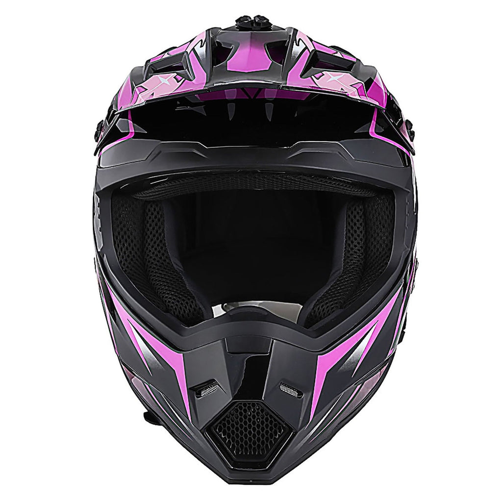 1Storm Adult Motocross Helmet BMX MX ATV Dirt Bike Helmet Racing Style HF801; Sonic Red