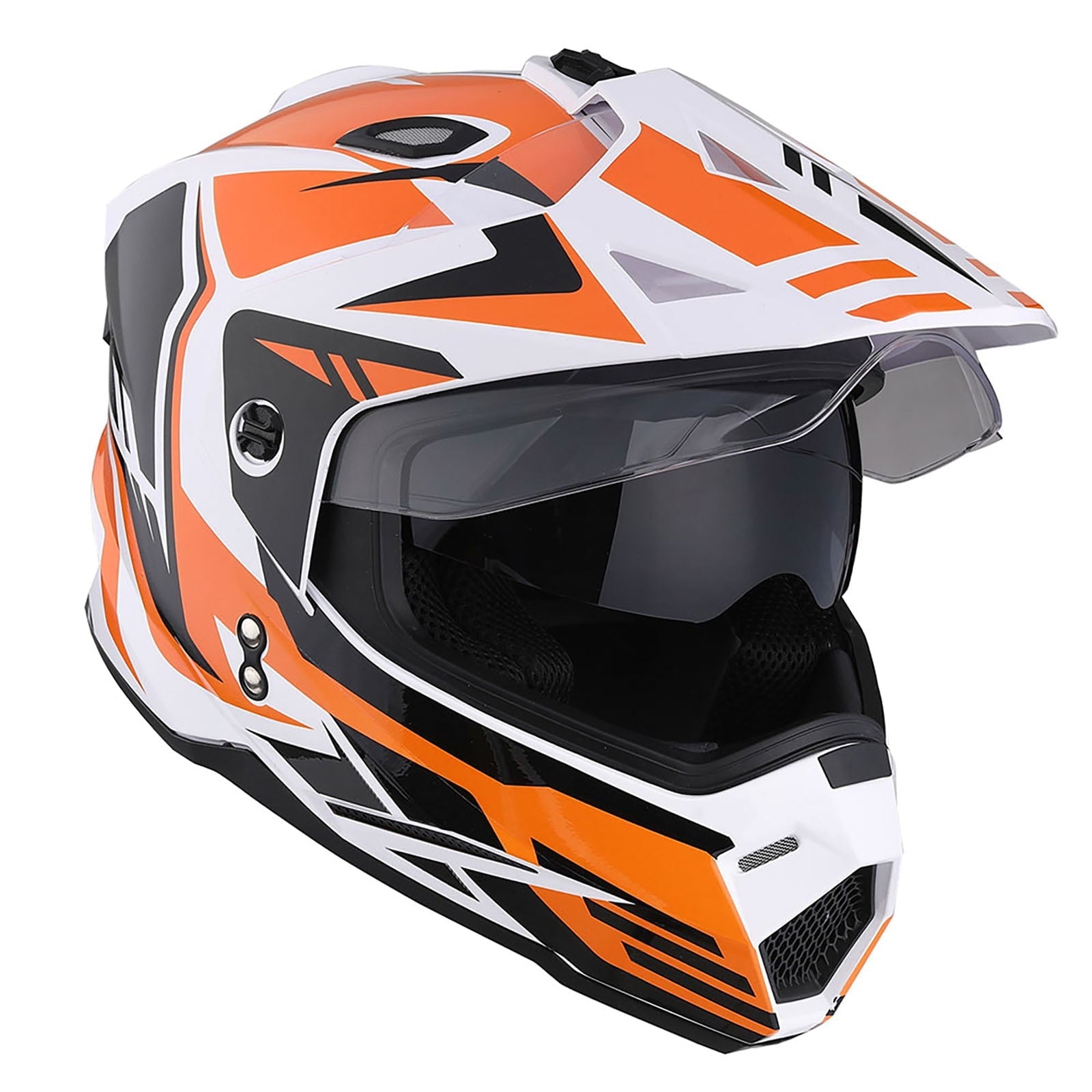 1Storm Adult Motorcycle Motocross Dual Sport Off Road Full Face Dual Visor Helmet F802CLS Matt Black