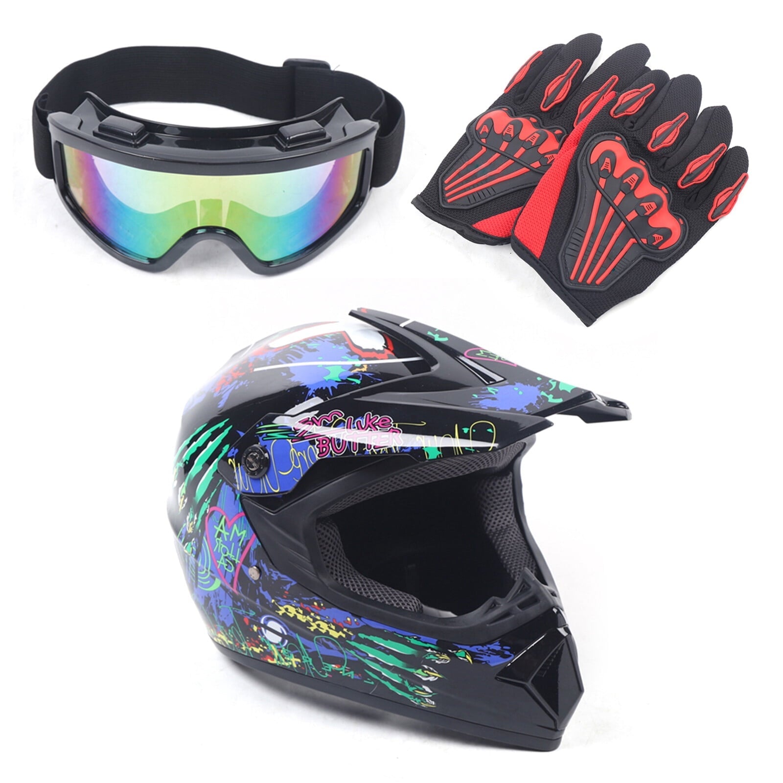 Off-Road Helmet Kit Wear Resistant Fiber Fabric Interior Street Motocross Protective Accessory