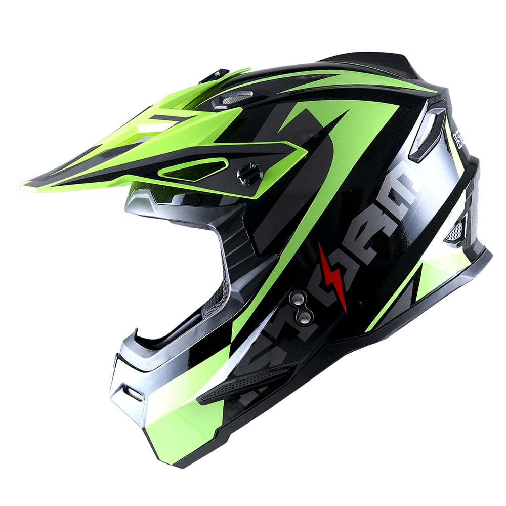 1Storm Adult Motocross Helmet BMX MX ATV Dirt Bike Helmet Racing Style HF801; Sonic Red