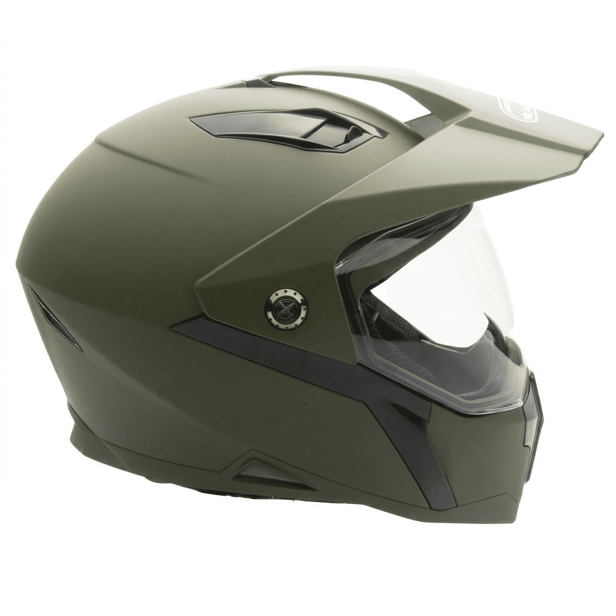 MMG Adult Motorcycle Dual Sport Off-Road Full-Face Helmet DOT - Military Green (Large) Model 23