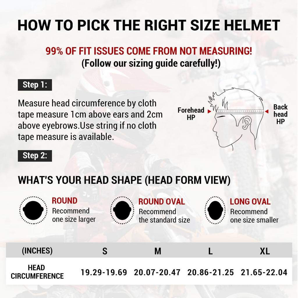 Youth Dirt Bike Helmet DOT Certified - Full Face Motorcycle Helmet for Off-Road, ATV, Street Riding, Includes Adjustable Goggles & Protective Gloves