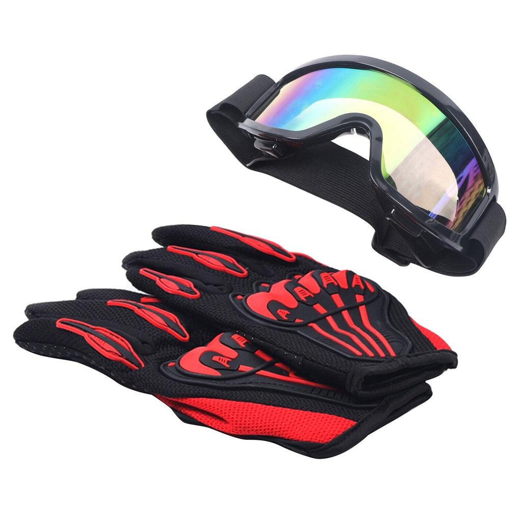 Motocross Youth Helmet+Goggles+Gloves Kit Off-Road Dirt Bike Racing ATV Protect