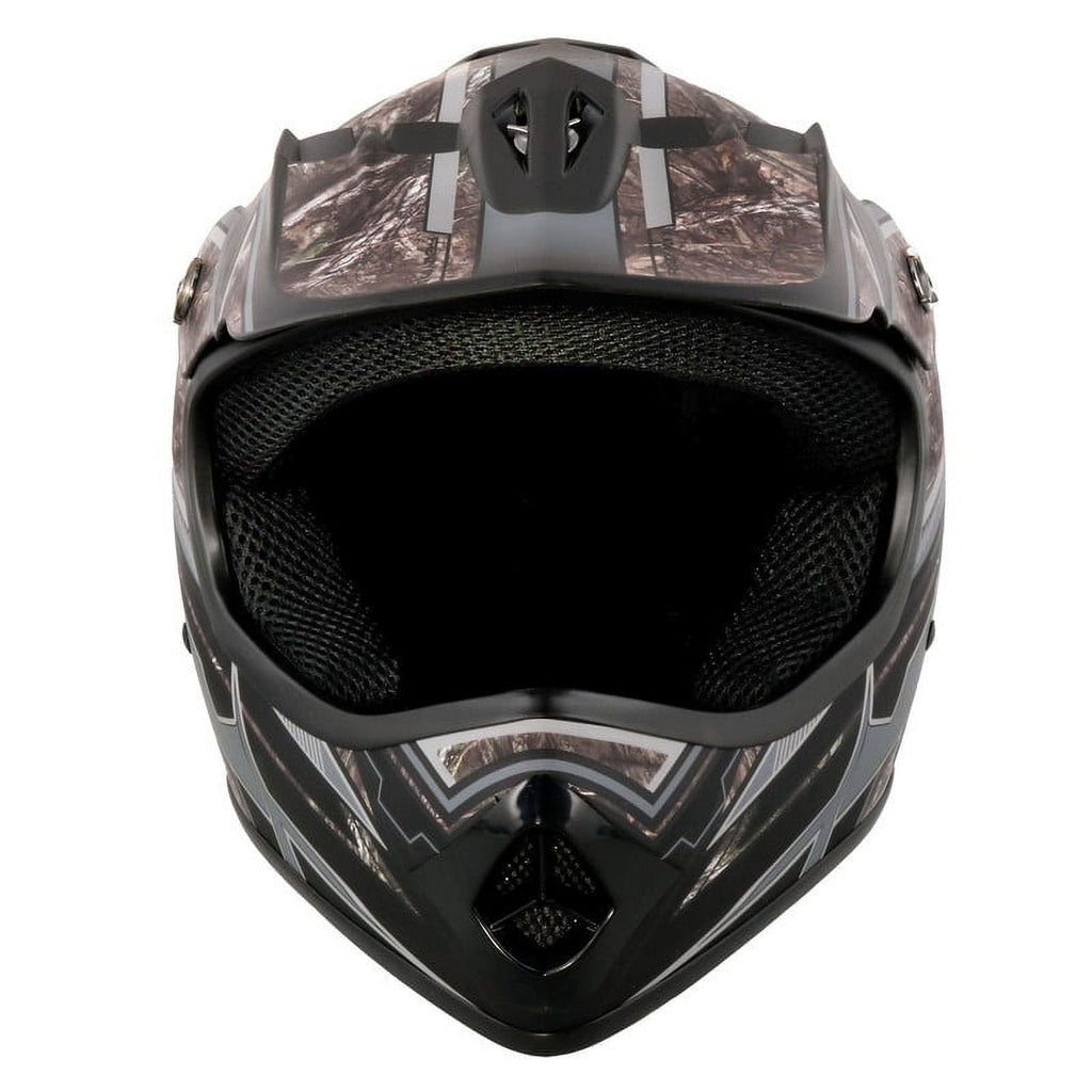 Youth Frenzy Mossy Oak Camo Mx off-road Motocross, ATV, Dirt Bike Helmet, Dot Approved - Large