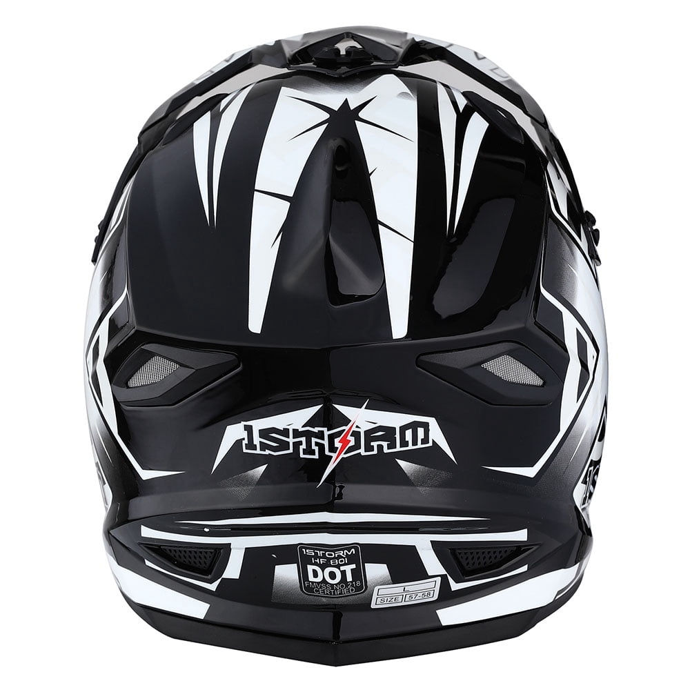 1Storm Adult Motocross Helmet BMX MX ATV Dirt Bike Helmet Racing Style HF801; Sonic Red