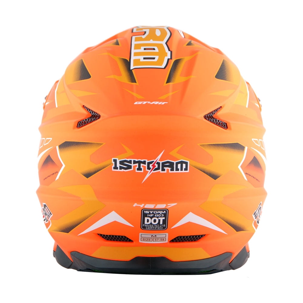 1Storm Motocross Adult Helmet Downhill Mountain Bike Helmet BMX MX ATV Dirt Bike Storm Style HF803; Storm Black