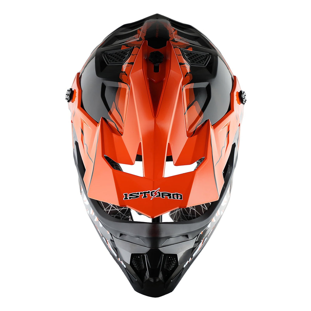1Storm Adult Motocross Helmet ATV Dirt Bike BMX MX Downhill Mountain Helmet Track Style JH601; Matt Black