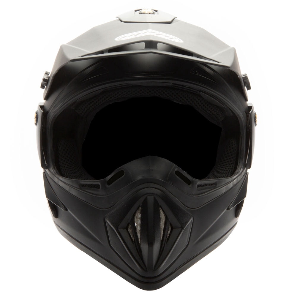 MMG Motorcycle Off-Road Helmet MX ATV Dirt Bike Matte Black with Goggles (Medium) Model 30