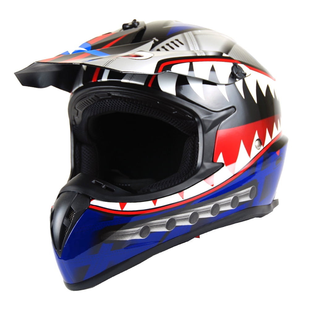 1Storm Adult Motocross Helmet BMX MX ATV Dirt Bike Downhill Mountain Bike Helmet Racing Style HKY_SC09S; Shark Red