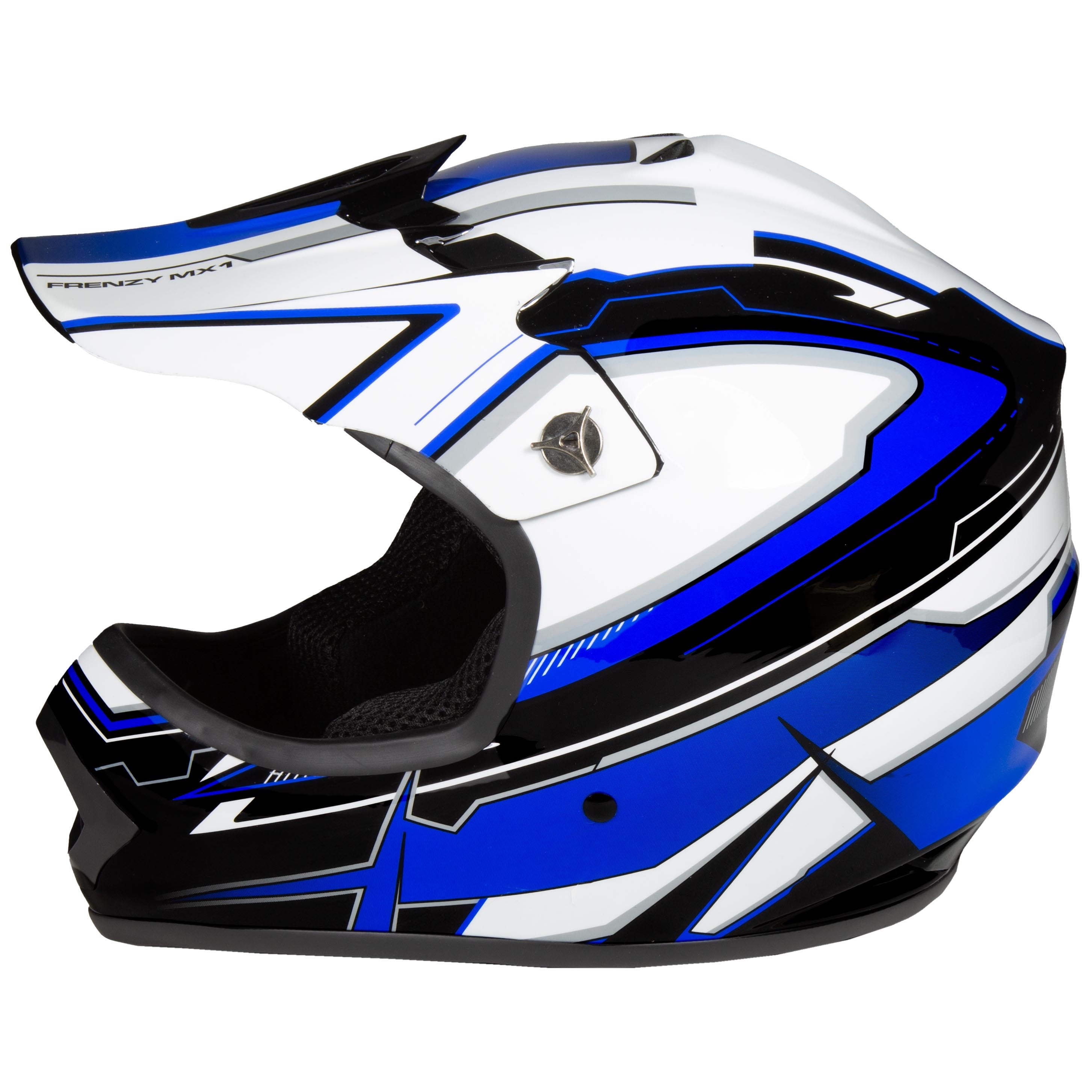 Youth Frenzy MX ATV off-road Youth Helmet DOT Approved Blue, Large