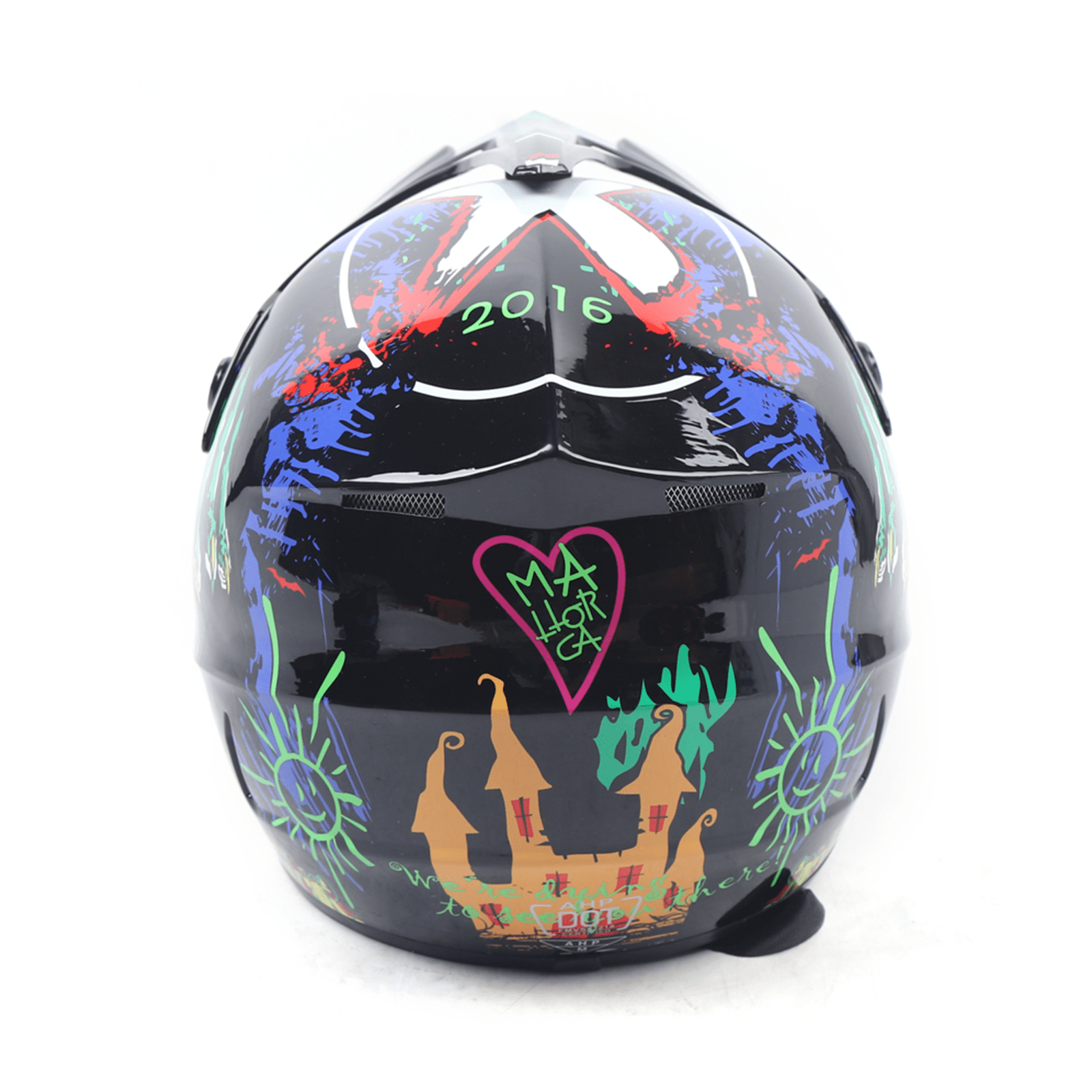 Motorcycle Full Face Helmet DOT Lightweight Helmets with Goggle Glove M Size