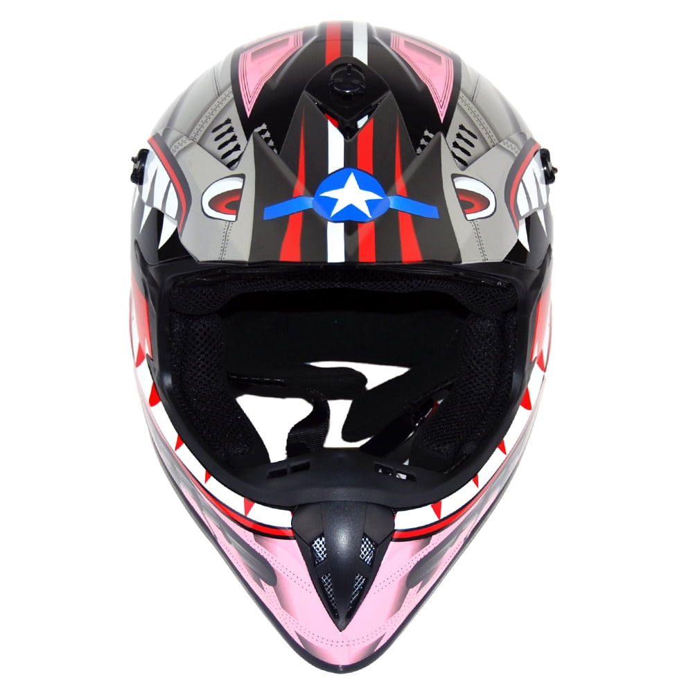 1Storm Adult Motocross Helmet BMX MX ATV Dirt Bike Downhill Mountain Bike Helmet Racing Style HKY_SC09S; Shark Red
