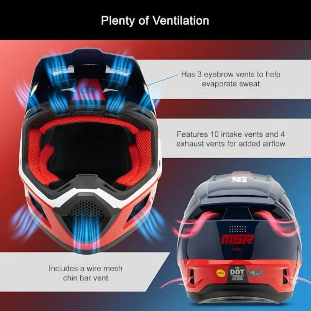 MSRâ„?Mav Sensor Dirt Bike Motocross Helmet w/ MIPS X-Large Black/Grey