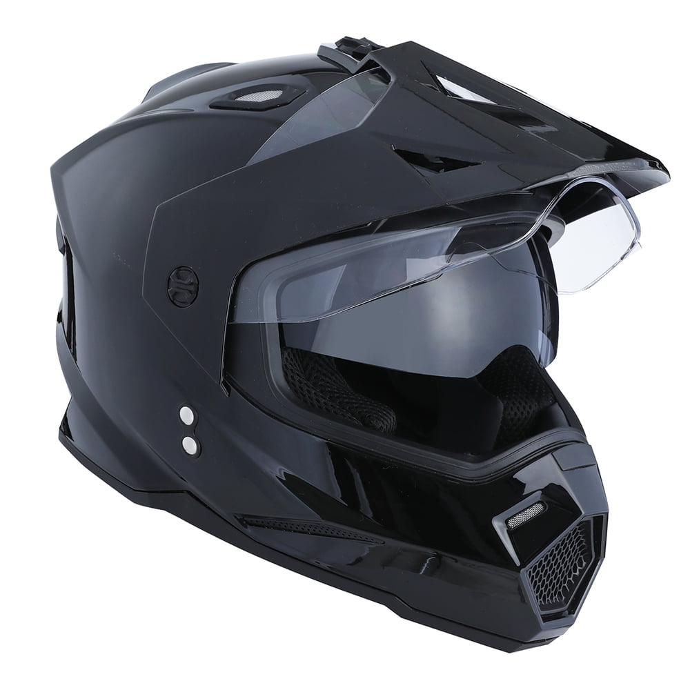 1Storm Adult Motorcycle Motocross Dual Sport Off Road Full Face Dual Visor Helmet F802CLS Matt Black