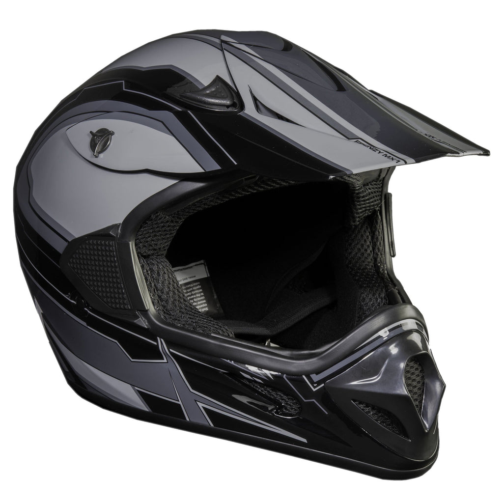 Fuel Helmets Adult Frenzy MX Off Road Helmet Black Graphic - Med