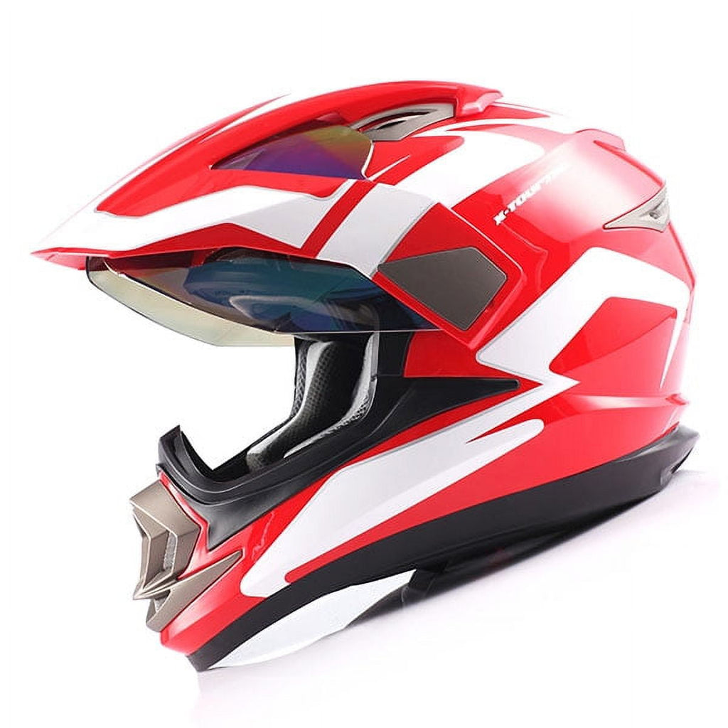 1Storm Dual Sport Helmet Motorcycle Full Face Motocross Off Road Bike HGXP14A Glossy White