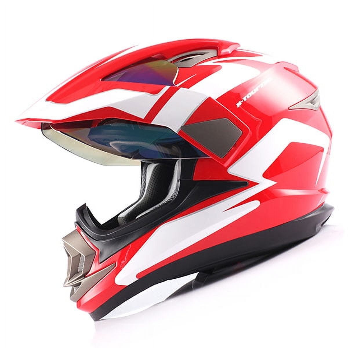 1Storm Dual Sport Helmet Motorcycle Full Face Motocross Off Road Bike HGXP14A Glossy White