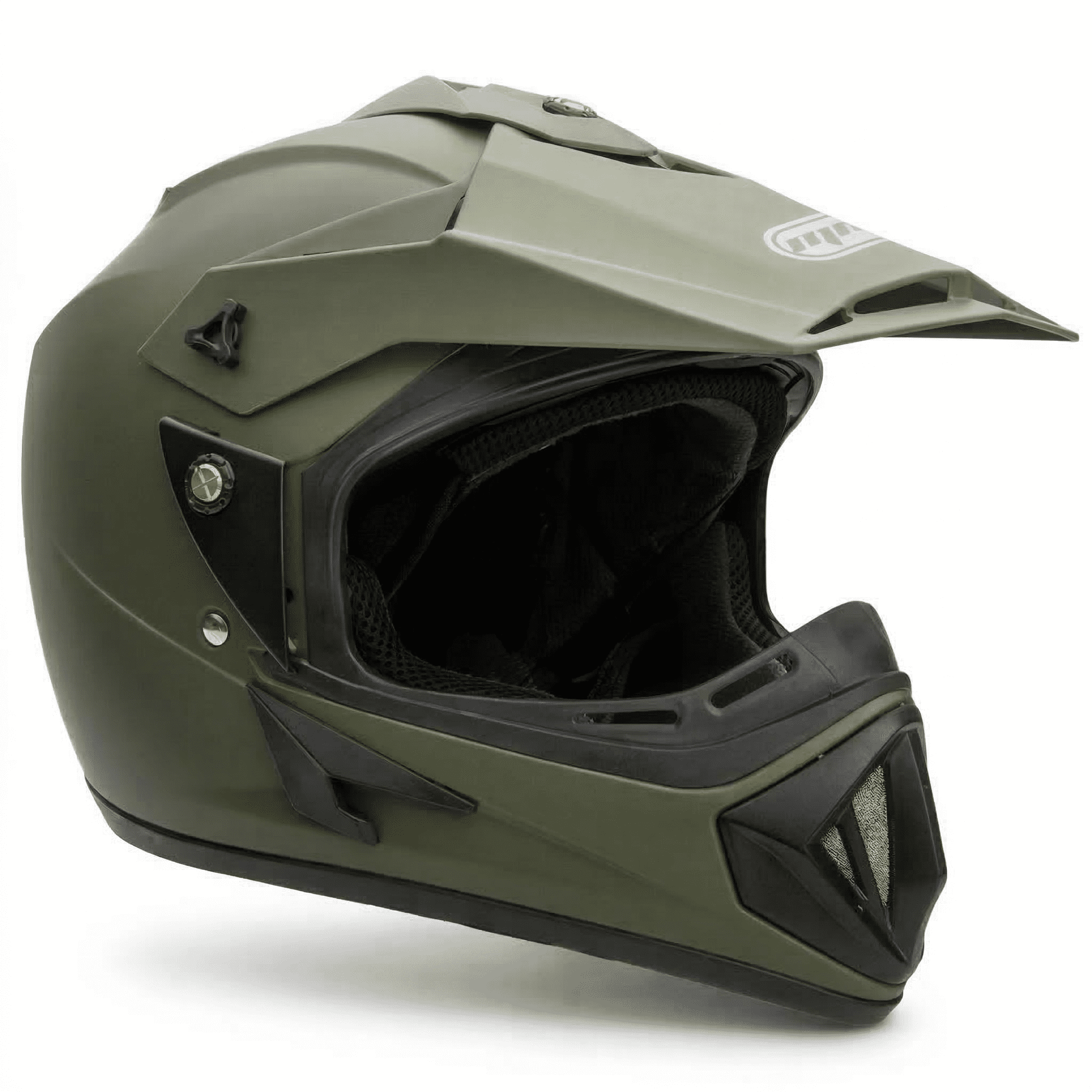 MMG Motorcycle Off-Road Helmet MX ATV Dirt Bike Matte Military Green with Goggles (Medium) Model 30